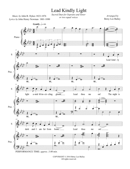 Lead Kindly Light Duet For Soprano And Tenor With Piano Accompaniment Page 2