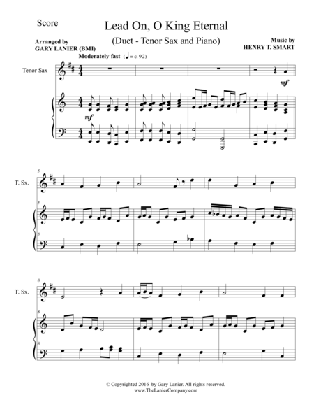 Lead On O King Eternal Duet Tenor Sax Piano With Parts Page 2