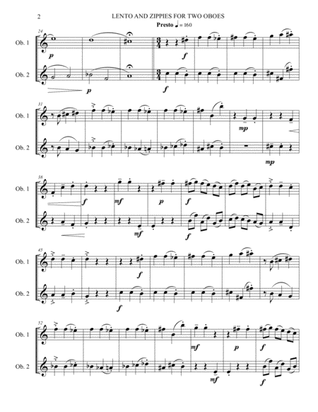 Lento And Zippies For Two Oboes Page 2