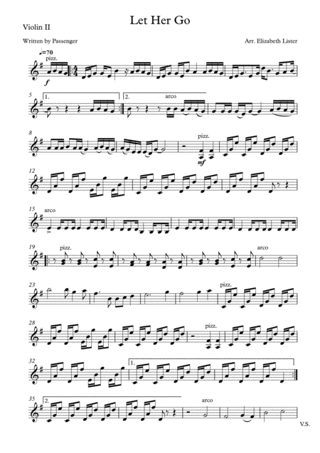 Let Her Go String Quartet Page 2