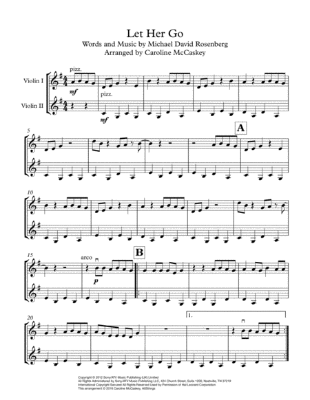 Let Her Go Violin Duet Page 2