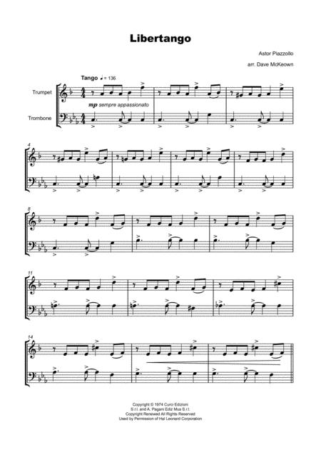 Libertango For Trumpet And Trombone Duet Page 2