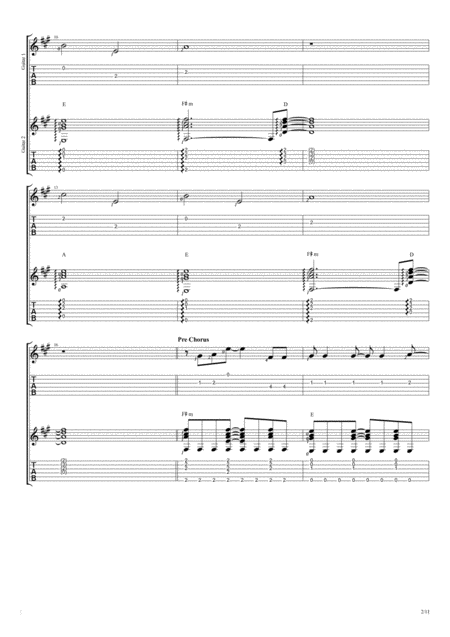 Life Is Beautiful Duet Guitar Tablature Page 2