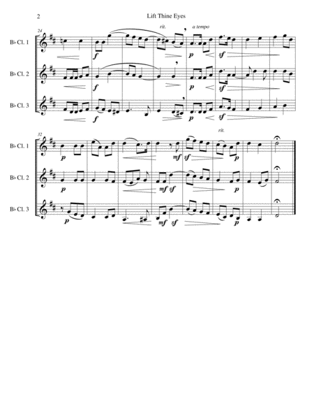 Lift Thine Eyes From Elijah For 3 Clarinets Page 2