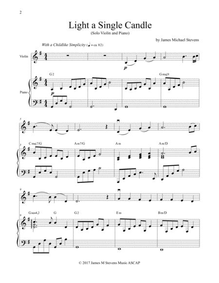 Light A Single Candle Violin Piano Page 2