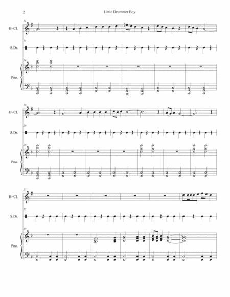 Little Drummer Boy For Bb Clarinet Solo And Piano Page 2