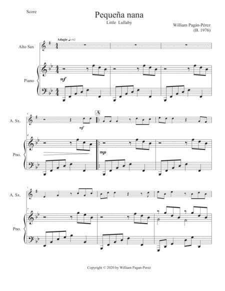 Little Lullaby Pequea Nana For Alto Sax And Piano Page 2