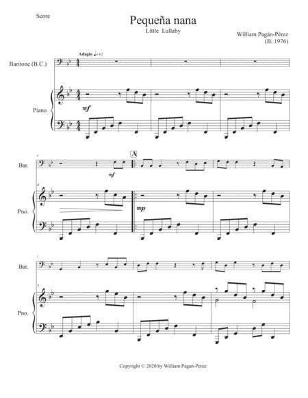 Little Lullaby Pequea Nana For Baritone B C And Piano Page 2