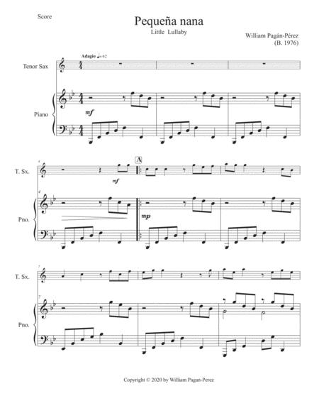 Little Lullaby Pequea Nana For Tenor Sax And Piano Page 2