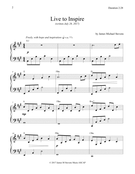 Live To Inspire Piano Page 2