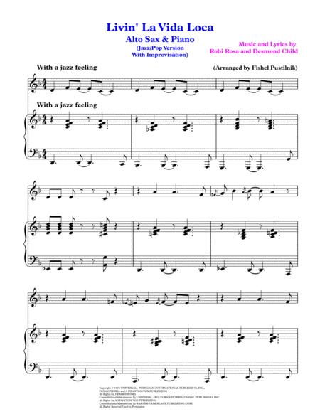 Livin La Vida Loca For Alto Sax And Piano Video Page 2