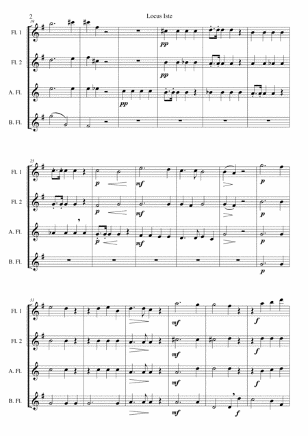 Locus Iste For Flute Quartet 2 Flutes Alto Flute And Bass Flute Page 2