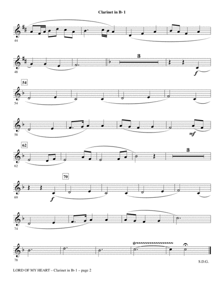 Lord Of My Heart Bb Clarinet 1 Page 2