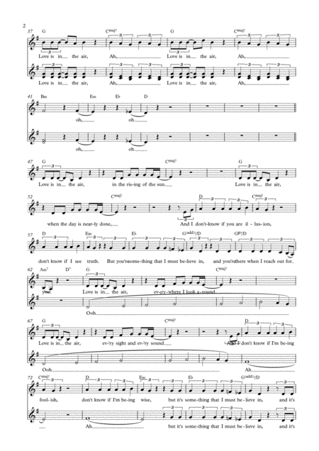 Love Is In The Air Leadsheet For Singalongs Page 2