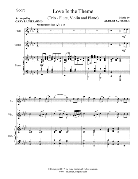Love Is The Theme Trio Flute Violin Piano With Score Part Page 2