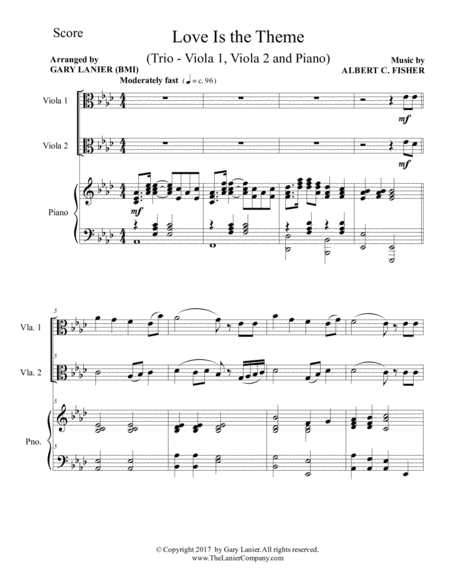 Love Is The Theme Trio Viola 1 Viola 2 Piano With Score Parts Page 2