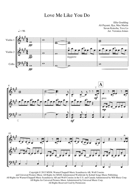 Love Me Like You Do For String Trio Violin 1 Violin 2 Cello Page 2