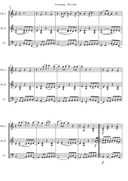 Lovesong The Cure Arranged For String Trio Page 2