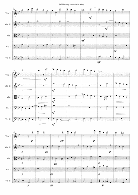 Lullaby My Sweet Little Baby For String Quintet 2 Violins Viola 2 Cellos Page 2