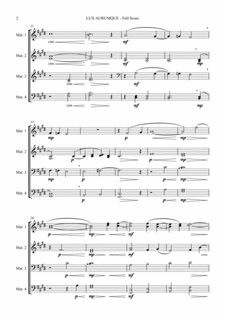 Lux Aurumque For Marimba Quartet Arr Joby Burgess Full Score Page 2