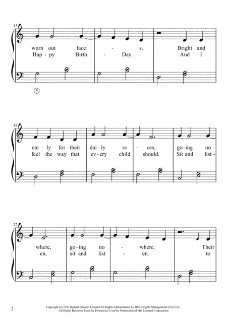 Mad World Easy Piano Solo Page 2