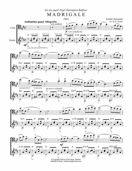 Madrigale For Cello And Guitar Chords Page 2