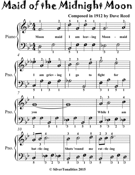 Maid Of The Midnight Moon Easiest Piano Sheet Music For Beginner Pianists Page 2