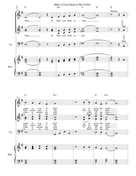 Make A Clean Heart In Me O God Cello Trio And Piano Page 2