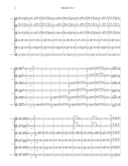 Mambo No 5 For Saxophone Quintet Page 2