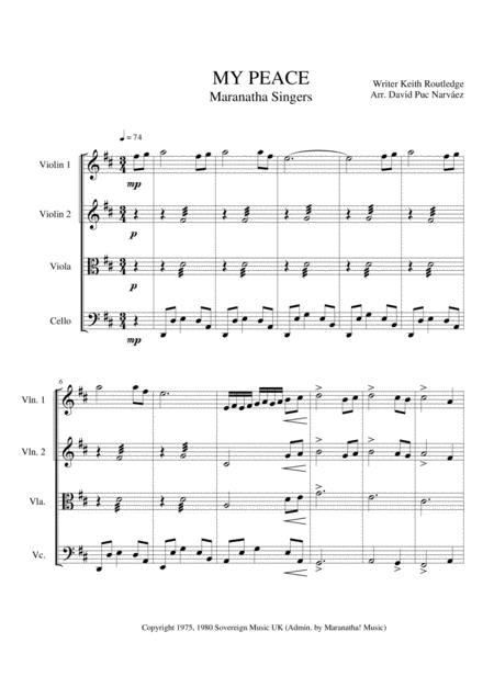 Maranatha Singers My Peace String Quartet Orchestra Page 2