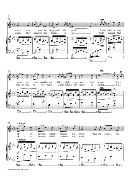 Marble Halls From The Bohemian Girl Voice Piano Page 2