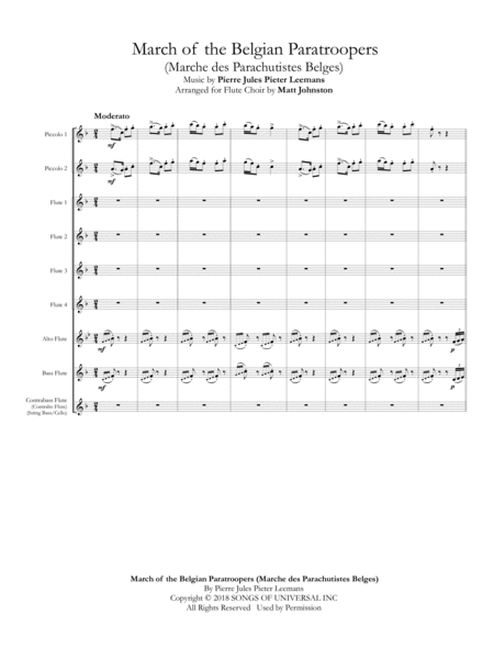 March Of The Belgian Paratroopers For Flute Choir Page 2
