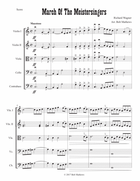 March Of The Meistersingers For String Orchestra Page 2