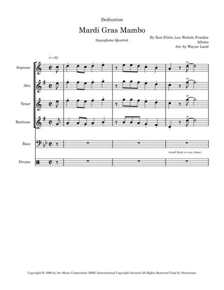 Mardi Gras Mambo Saxophone Quartet Page 2