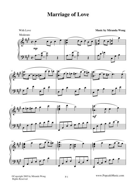 Marriage Of Love Wedding Piano Music By Miranda Wong Page 2