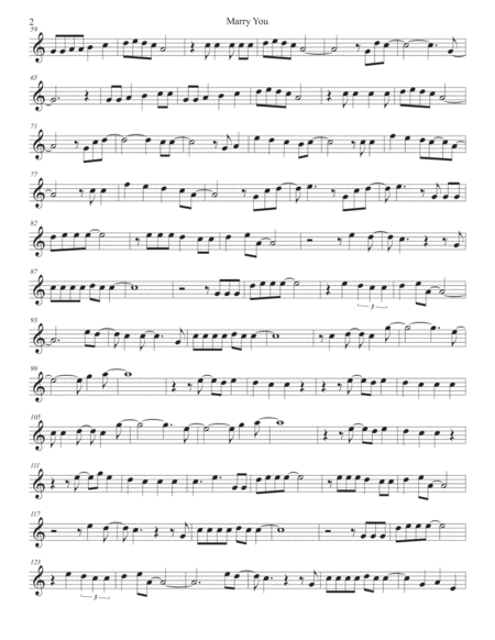 Marry You Easy Key Of C Flute Page 2