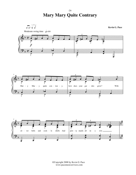 Mary Mary Quite Contrary Vocal Solo Piano Solo Or Unison Choir With Piano Accompaniment Page 2