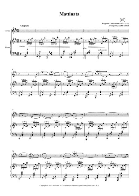 Mattinata For Violin Piano Page 2