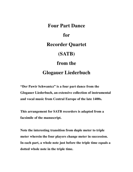 Medieval Dance For Recorder Quartet Page 2