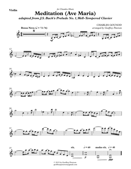 Meditation Ave Maria Set Of Parts Page 2