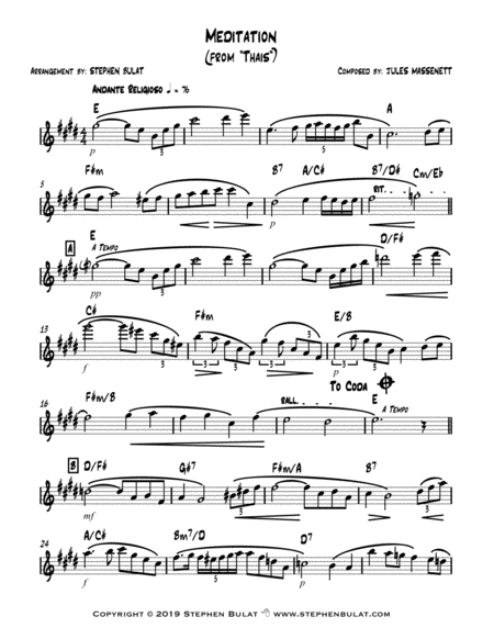 Meditation From Thais By Massenet In Key Of E Page 2