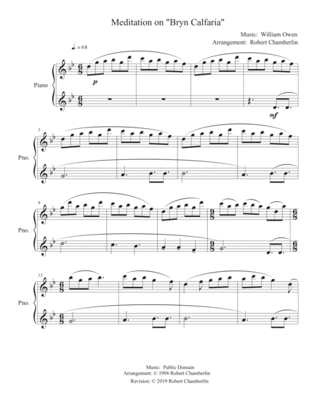 Meditation On Bryn Calfaria For Piano Page 2