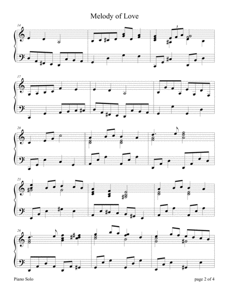 Melody Of Love Piano Solo Page 2