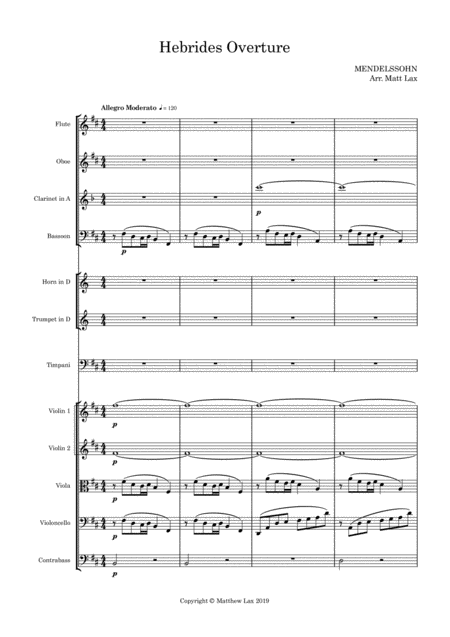 Mendelssohn Hebrides Overture Reduced Orchestra Page 2