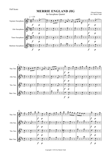 Merrie England Jig For Saxophone Quartet Satb Page 2