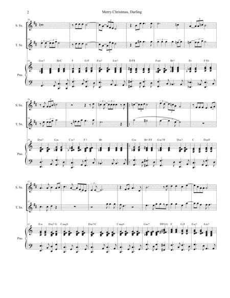 Merry Christmas Darling Duet For Soprano And Tenor Saxophone Page 2