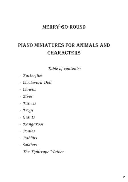 Merry Go Round Piano Pieces For Animals And Characters Vol 1 Page 2