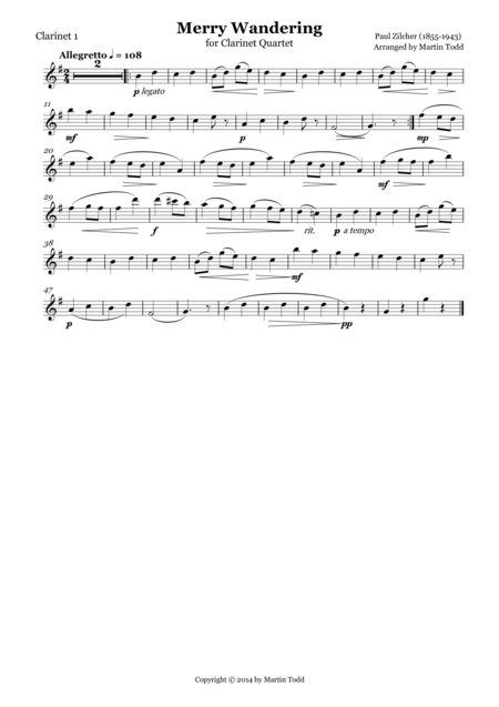 Merry Wandering For Clarinet Quartet Page 2