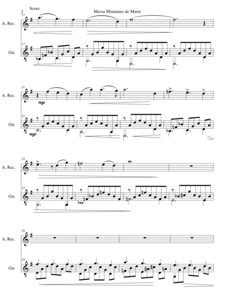 Messe Miniature De Marie For Alto Recorder And Guitar Page 2