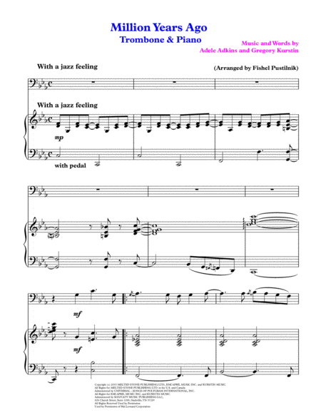 Million Years Ago For Trombone And Piano Video Page 2